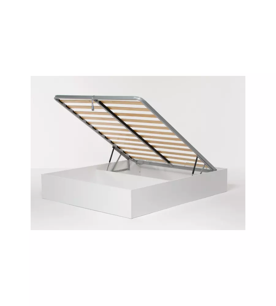 LETTO MATRIMONIALE CONTENITORE "BED BOX" BIANCO 160X190 CM